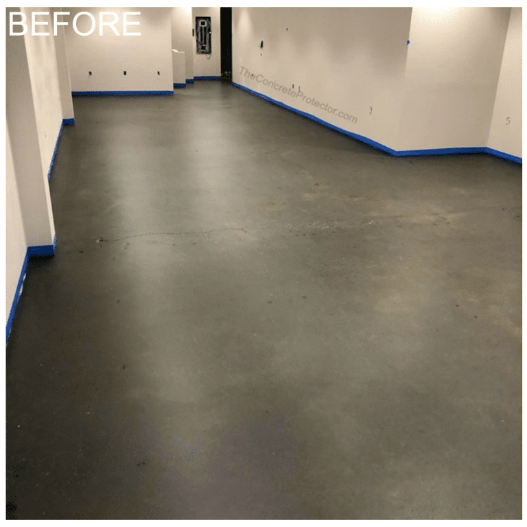 Image of an industrial concrete floor that will be polished and sealed for durability and protection